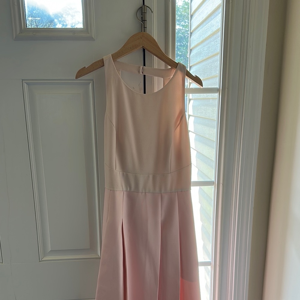 Eliza J Cream Sleeveless Halter Midi Dress